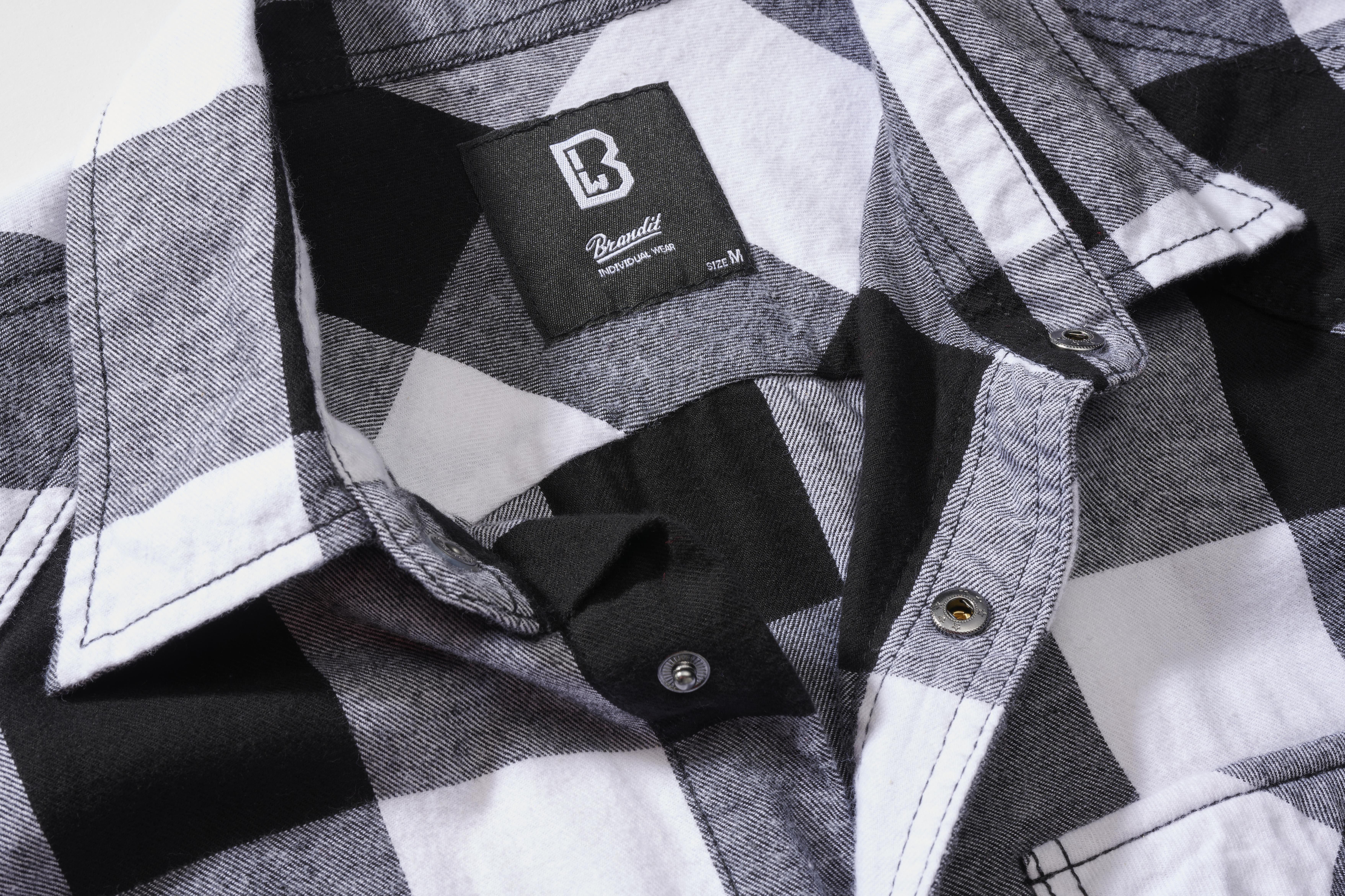 Brandit Checkshirt, Farbe weiß/schwarz, Größe 3XL