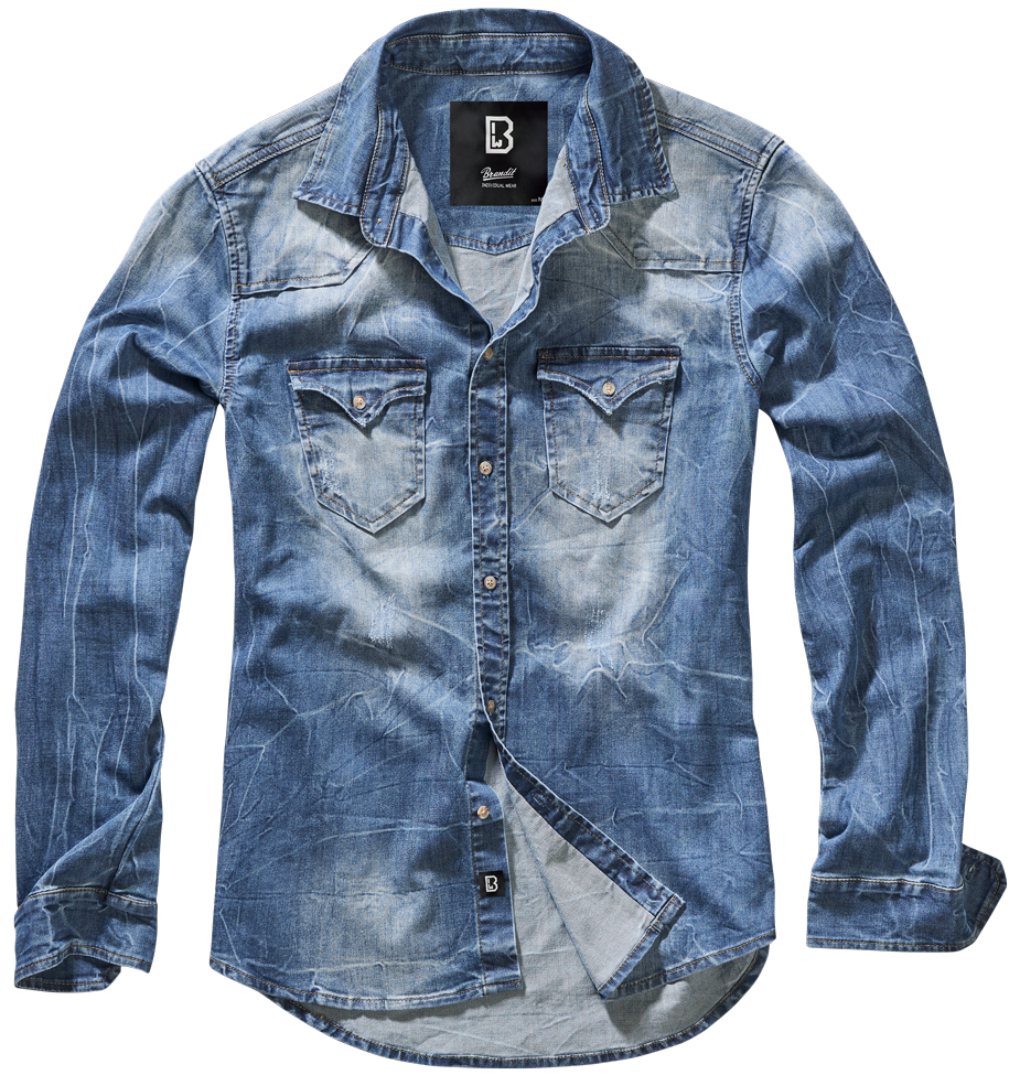 Brandit Riley Denim Cut Jeanshemd, Farbe denim blue, Größe L