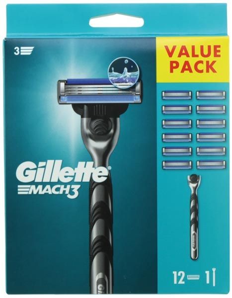 Gillette Mach3 Rasierer + 12 Klingen, Set 1 Gillette Mach3 Rasierer + 12 Klingen, Set 1