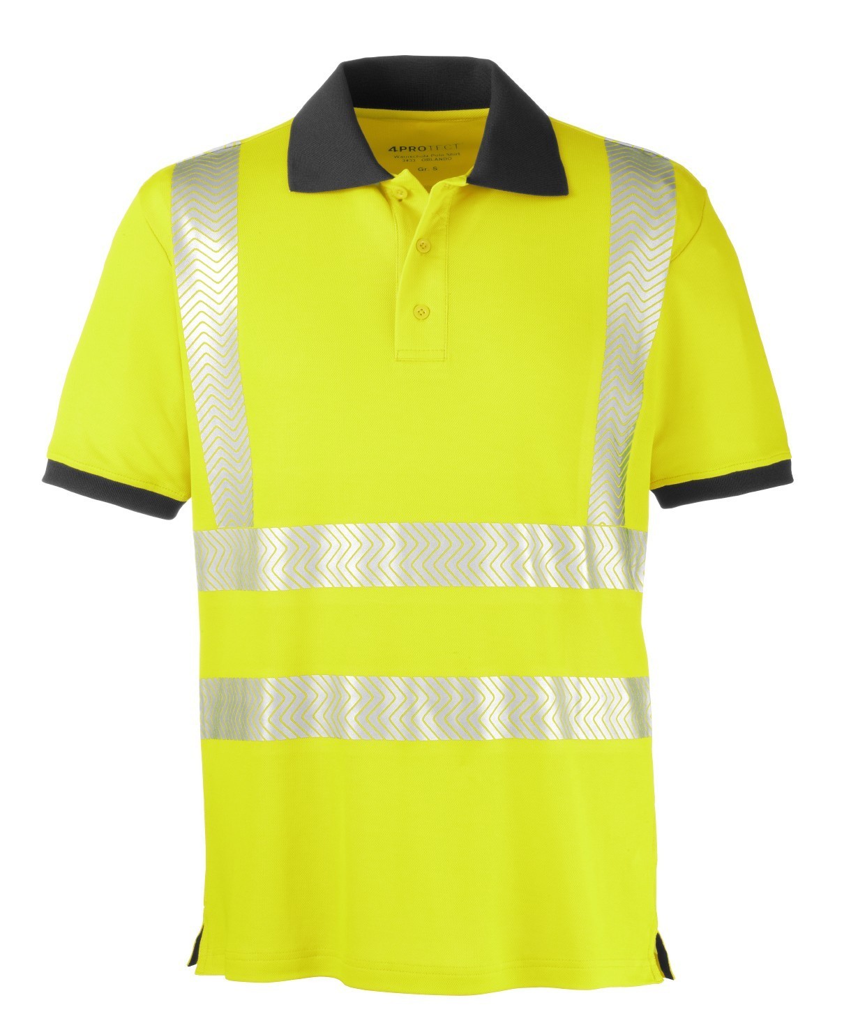 4PROTECT® Warnschutz Polo-Shirt ORLANDO, UV-Schutz, leuchtgelb, Gr.3XL