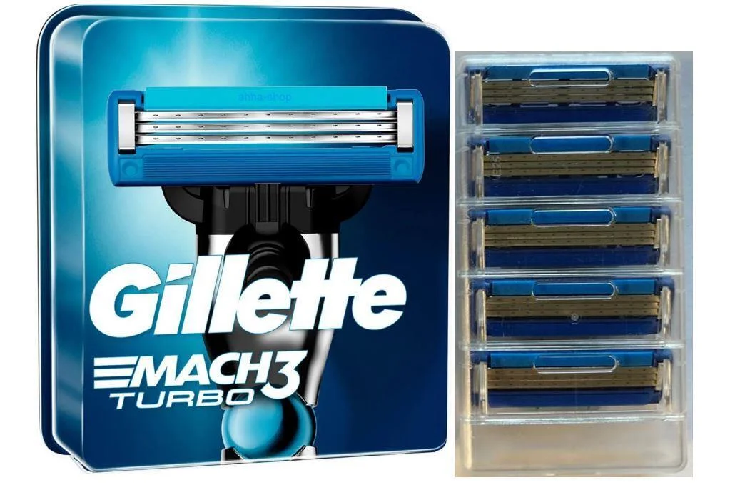 Gillette Mach3 Turbo Rasierklingen, im Blister, ohne OVP, 5 Stück