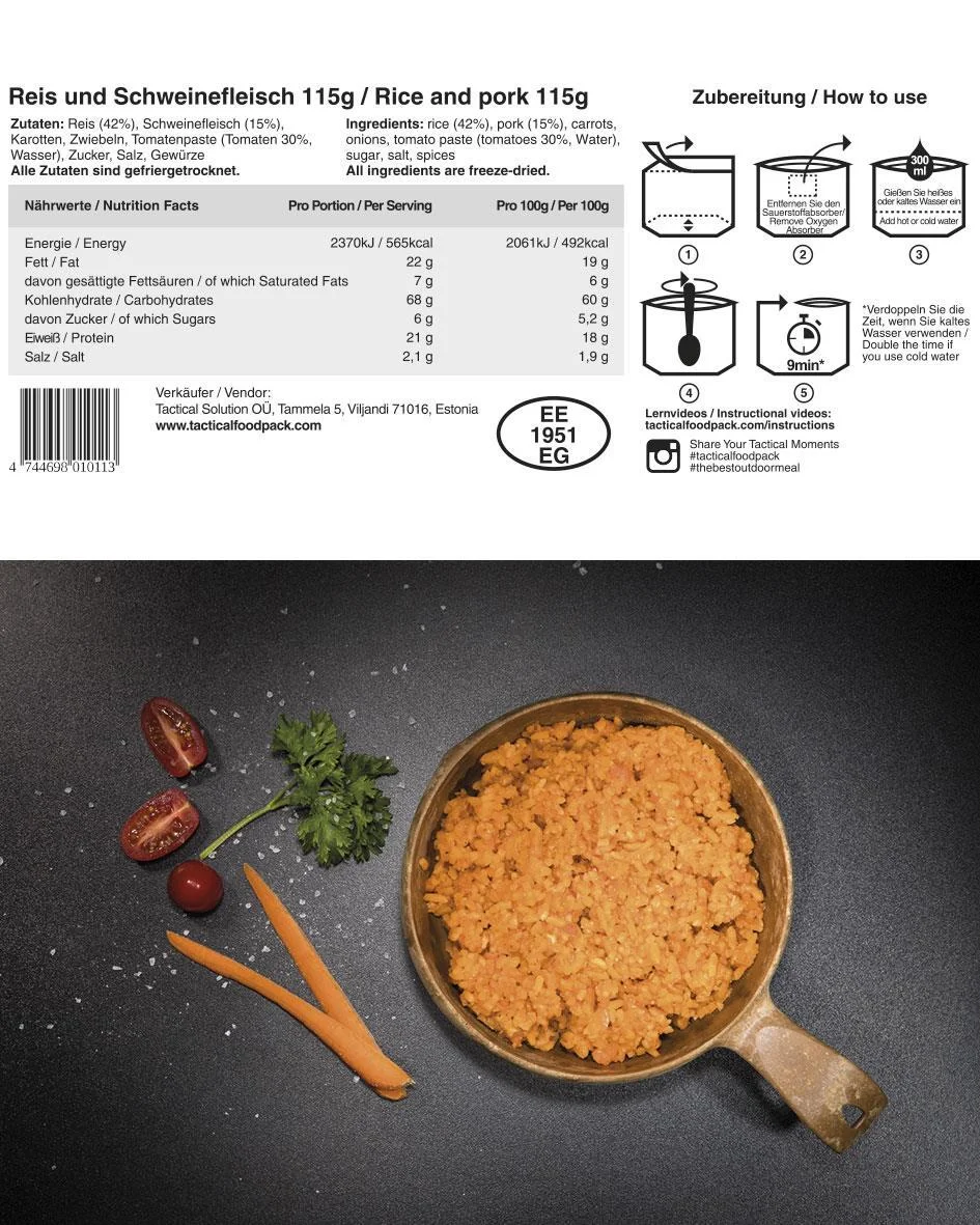 Tactical Foodpack® "Schweinefleisch mit Reis"