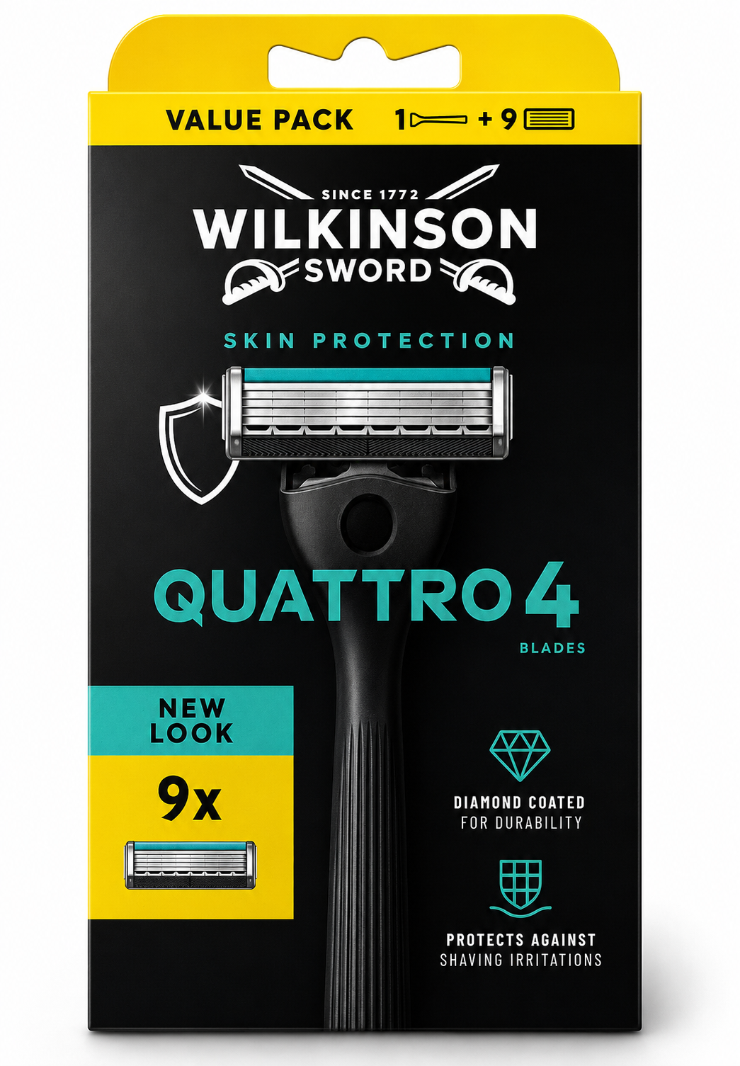 Wilkinson Quattro 4 Precision Rasierer + 9 Ersatzklingen
