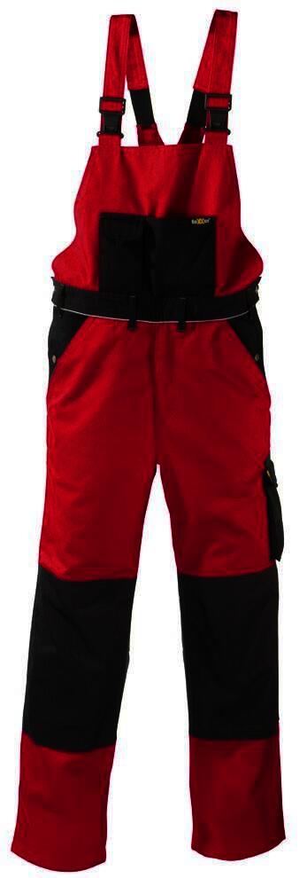 Canvas-Latzhose (320 g/m²) „AMAZONAS” Farbe rot/schwarz Größe 50