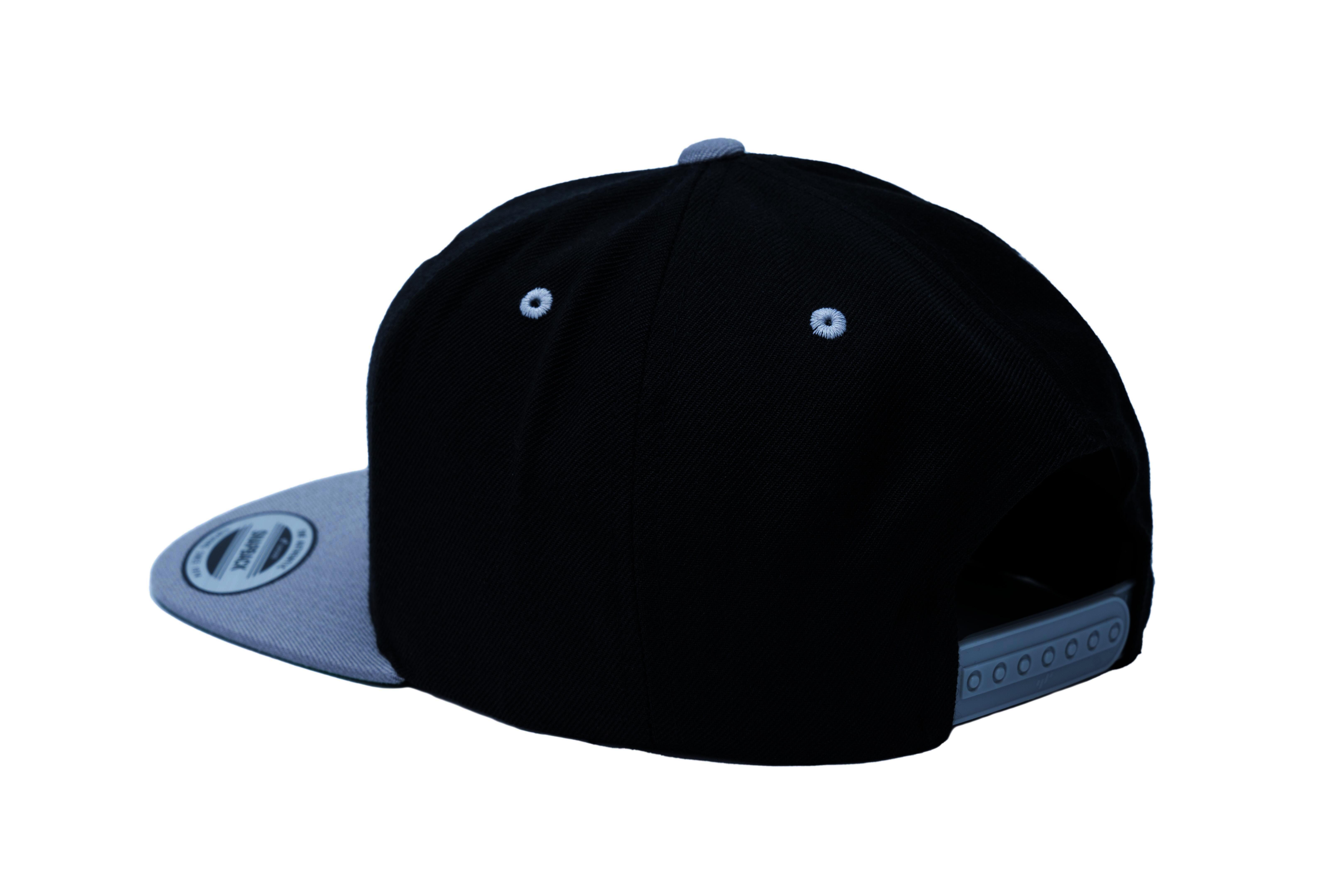 SOLLSO. Classic Snapback 2-Tone Cap, Black-Silver