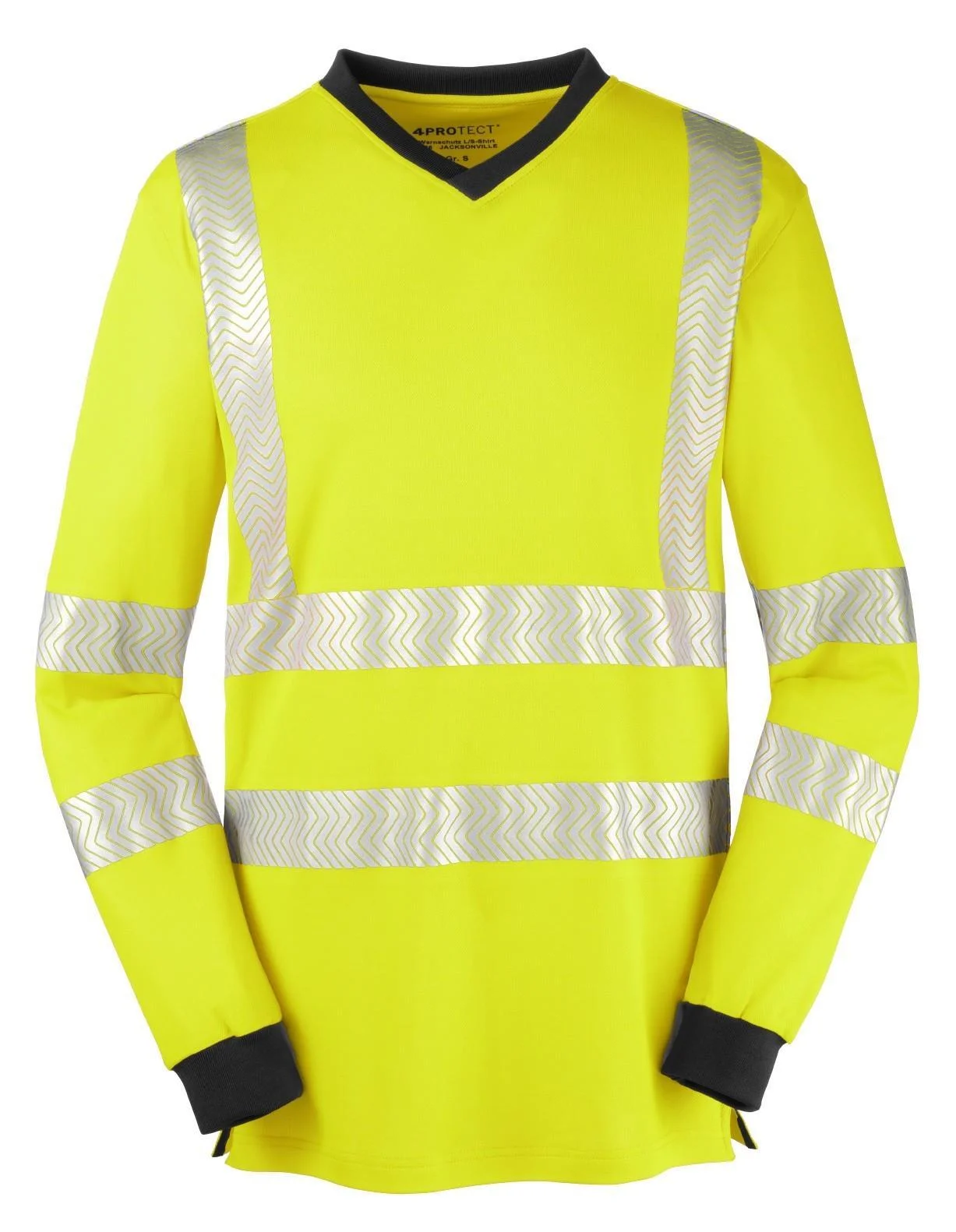 4PROTECT® Warnschutz Langarmshirt mit UV-Schutz, leuchtgelb, Gr.3XL