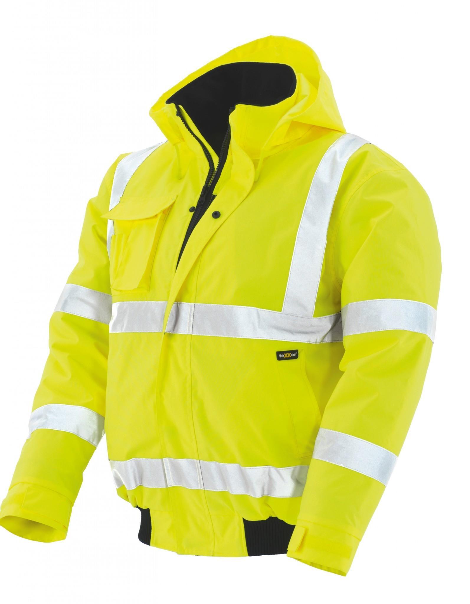 teXXor Warnschutz-Pilotenjacke Whistler wasserdichte, winddichte Arbeitsjacke, leuchtgelb, 4118