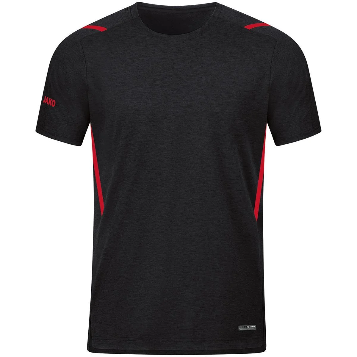JAKO Herren T-Shirt Challenge, schwarz meliert/rot, Gr.XXL