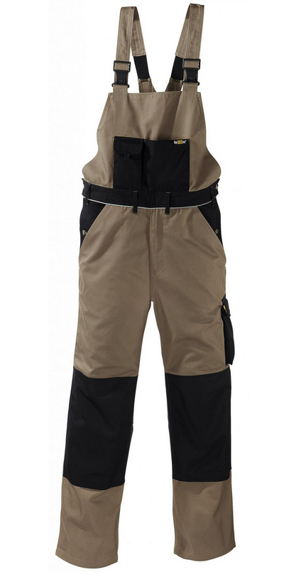 Canvas-Latzhose (320 g/m²) „AMAZONAS” Farbe khaki/schwarz, Größe 54 Canvas-Latzhose (320 g/m²) „AMAZONAS” Farbe khaki/schwarz, Größe 54