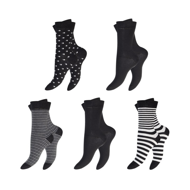 Damen Socken 63103, gemustert/uni, 2 x 5er-Pack, Gr.35/38