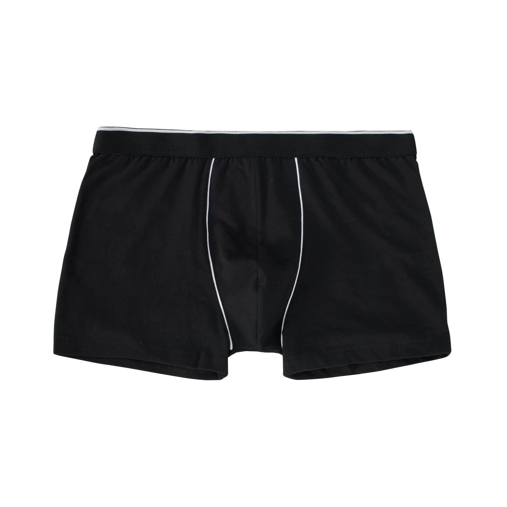 Herren Pants 27439, Schwarz mit versch. farbigen Paspeln, 4er-Pack, Gr.8