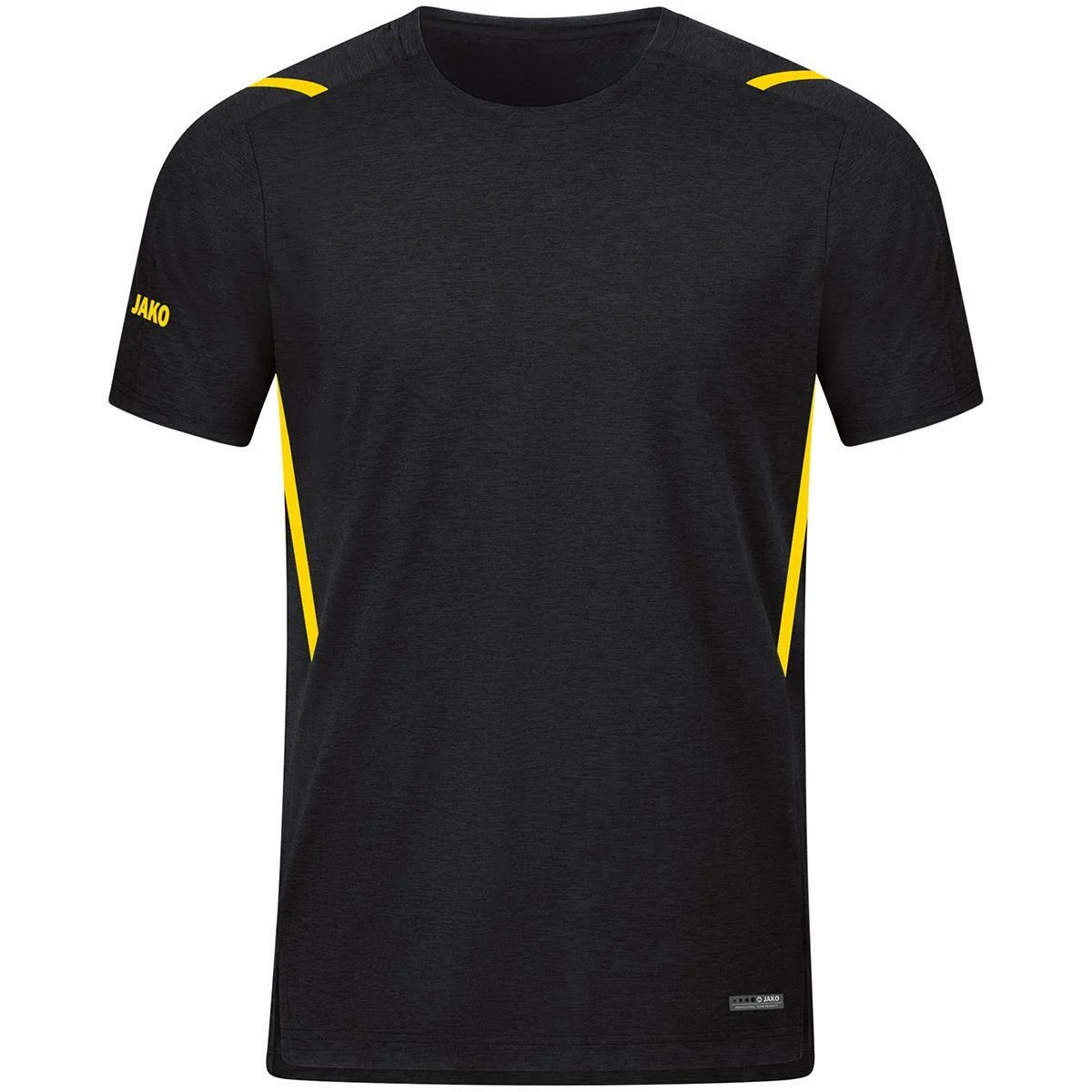 JAKO Herren T-Shirt Challenge, schwarz meliert/gelb, Gr.XXL