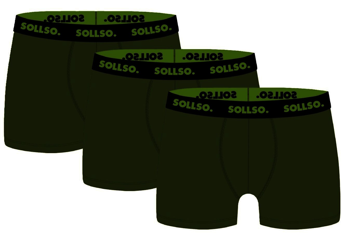 3er Pack Herren Boxershort, Bambusviskose, Olive, Gr.XXL