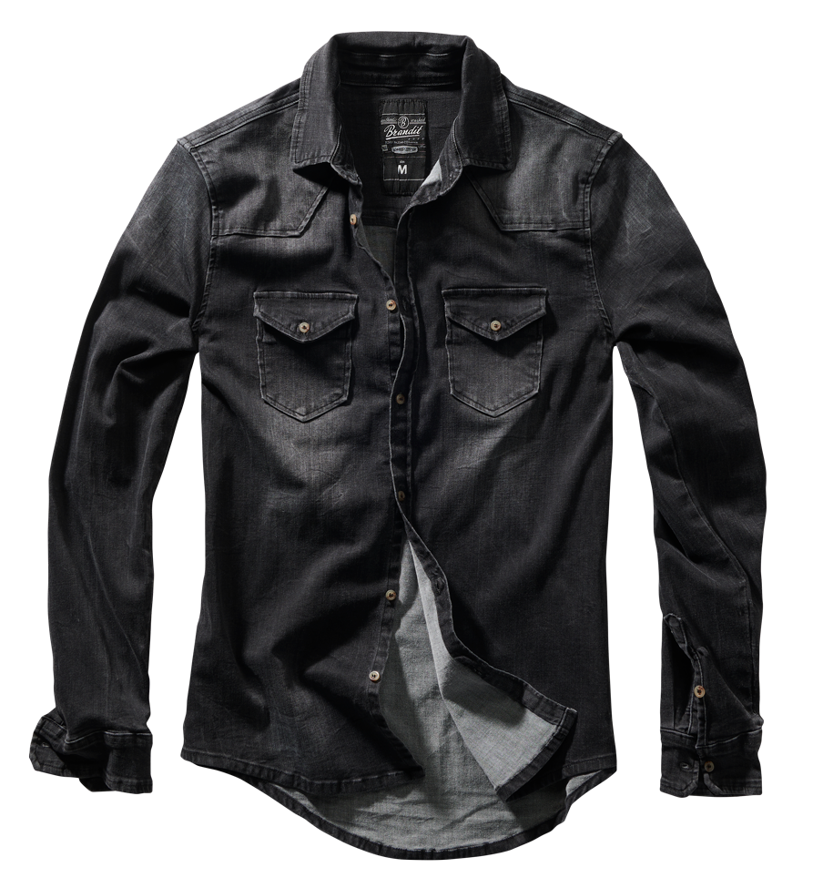 Brandit Riley Denim Cut Jeanshemd, Farbe schwarz, Größe S