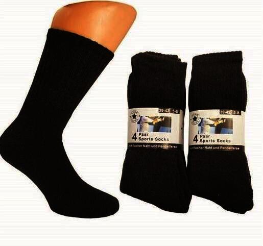 Tennissocken, Sportsocken 9035, Damen/Herren, schwarz, 2 x 8er-Pack, Gr.39-42