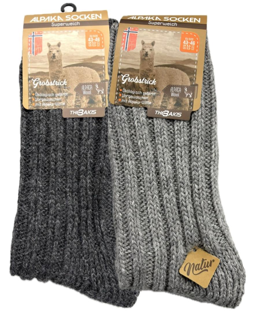 ALPAKA-Socken, Grau/Anthrazit, Art. 9018, 2er-Pack, Gr.39/42