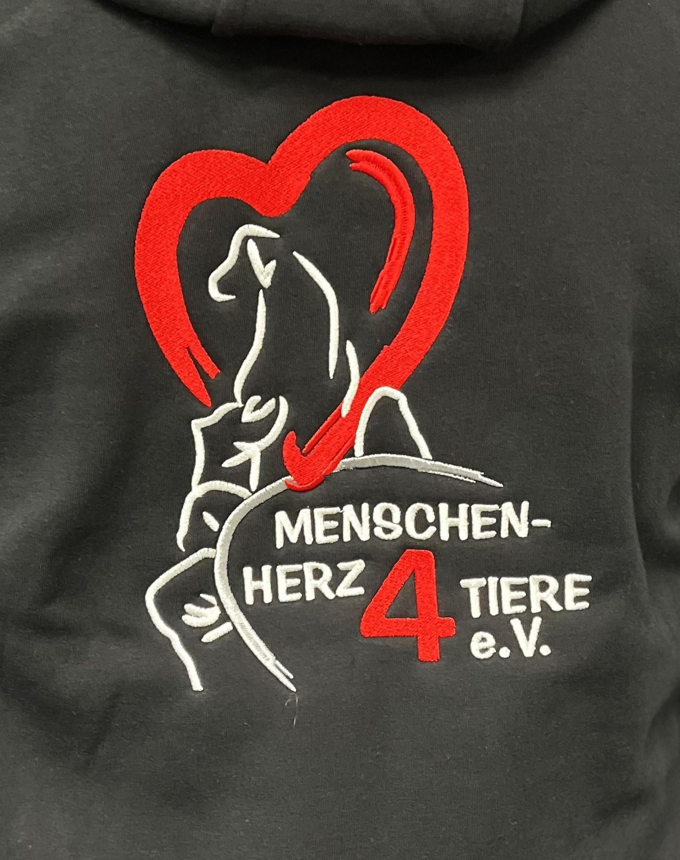 Sweatjacke  „Menschen-Herz 4 Tiere e.V.“ by SOLLSO., Schwarz, Größe M