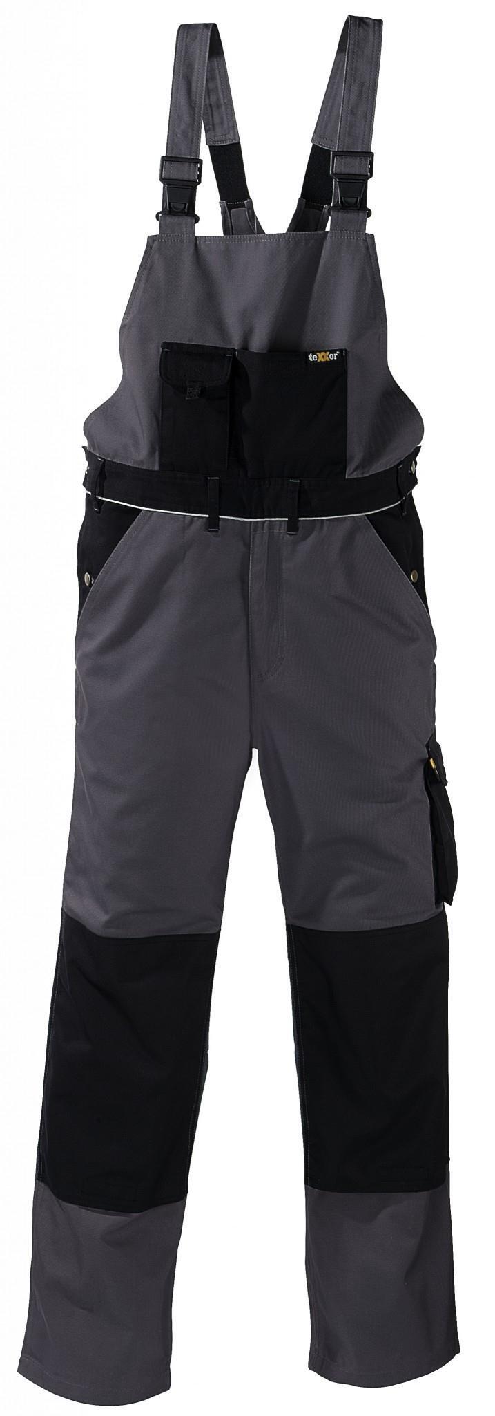 Canvas-Latzhose (320 g/m²) „AMAZONAS” Farbe grau/schwarz Größe 58