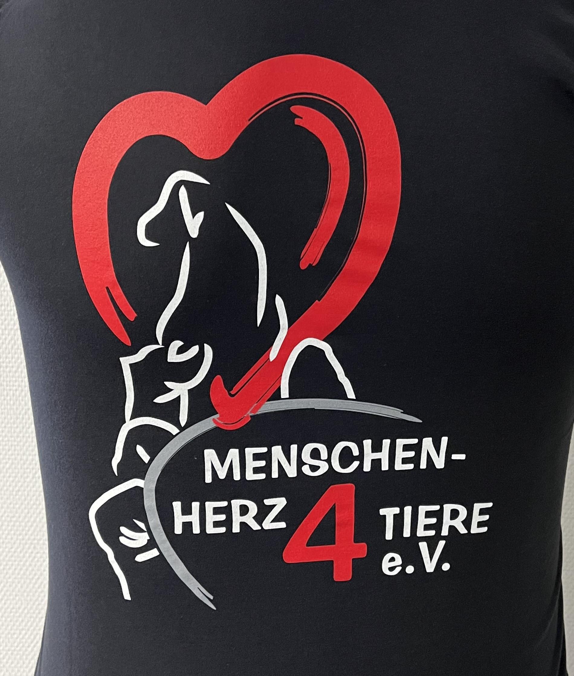 Damen T-Shirt "Menschen Herz 4 Tiere e.V." by SOLLSO., schwarz, Gr.XXL