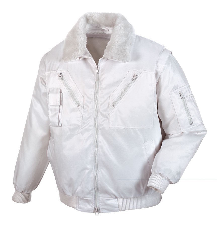 teXXor Piloten Oslo Arbeitsjacke mit abnehmbaren Ärmeln weiß, 4175