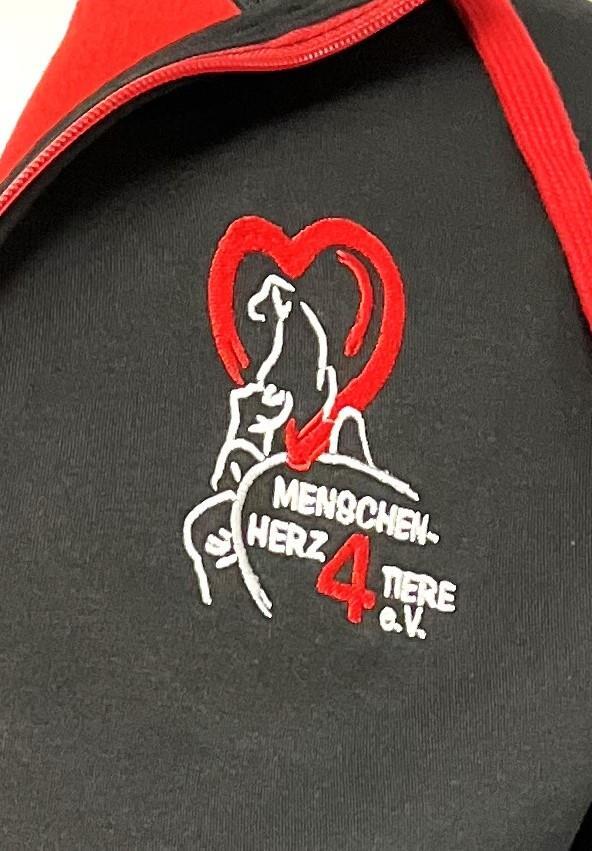 Sweatjacke  „Menschen-Herz 4 Tiere e.V.“ by SOLLSO., Schwarz, Größe M