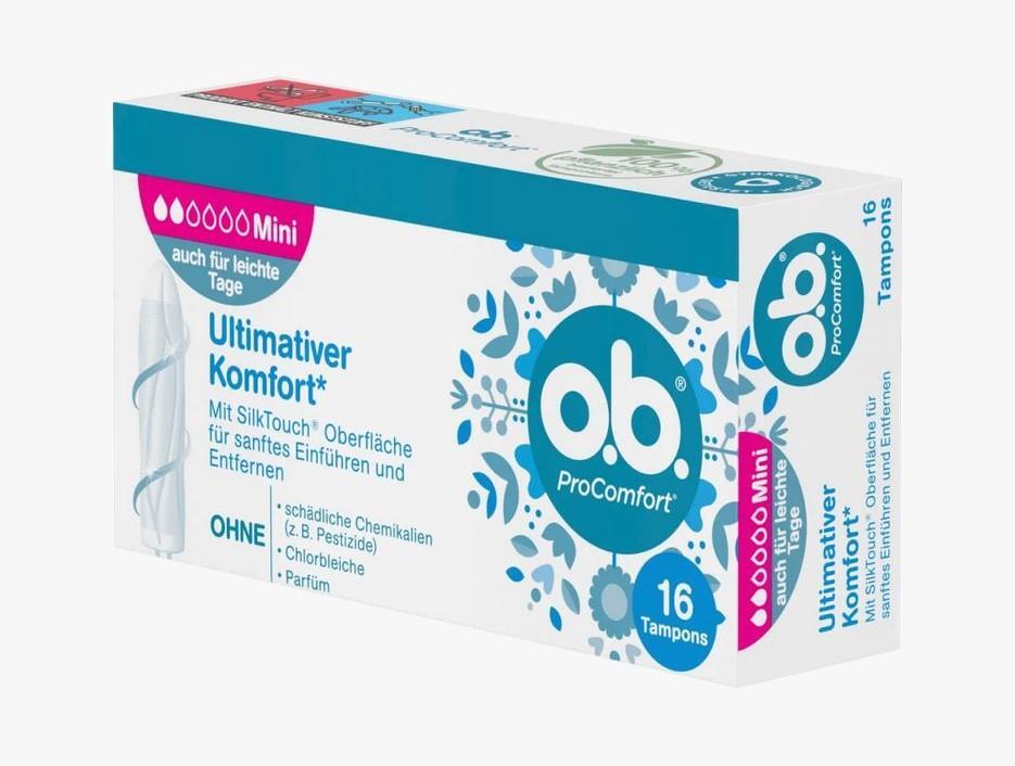 o.b. Tampon Pro Comfort Mini
 5 x 16 Stück Packung
