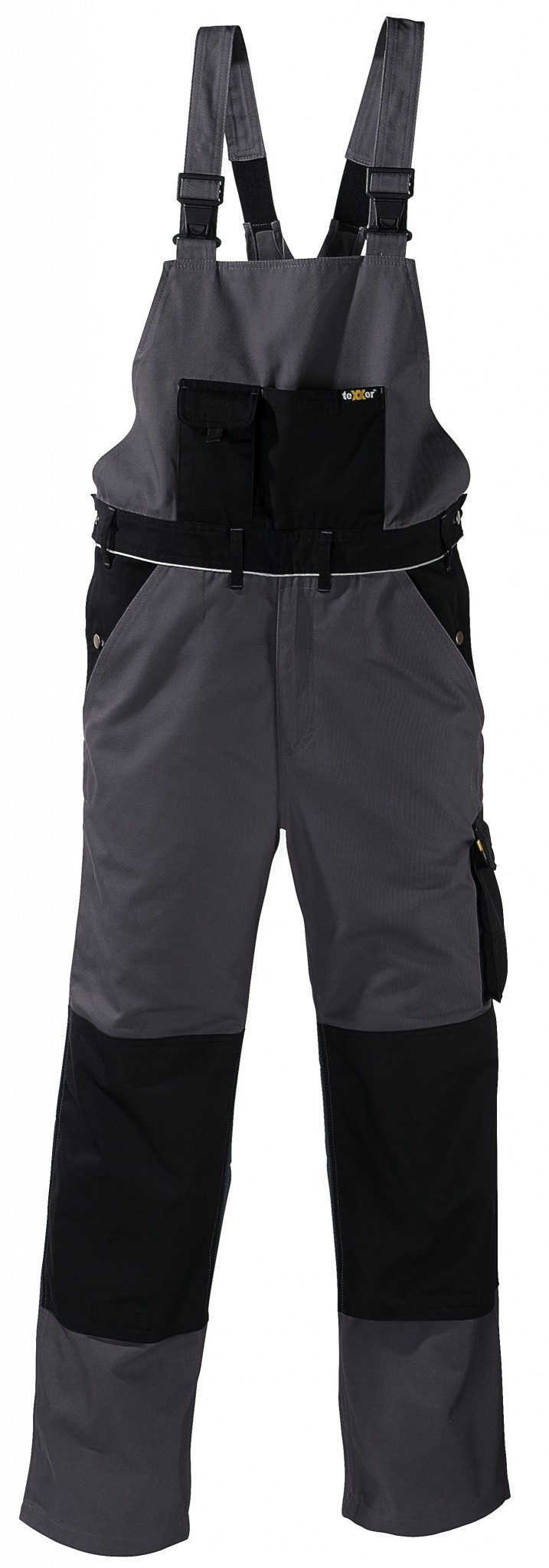 Canvas-Latzhose (320 g/m²) „AMAZONAS” Farbe grau/schwarz Größe 110