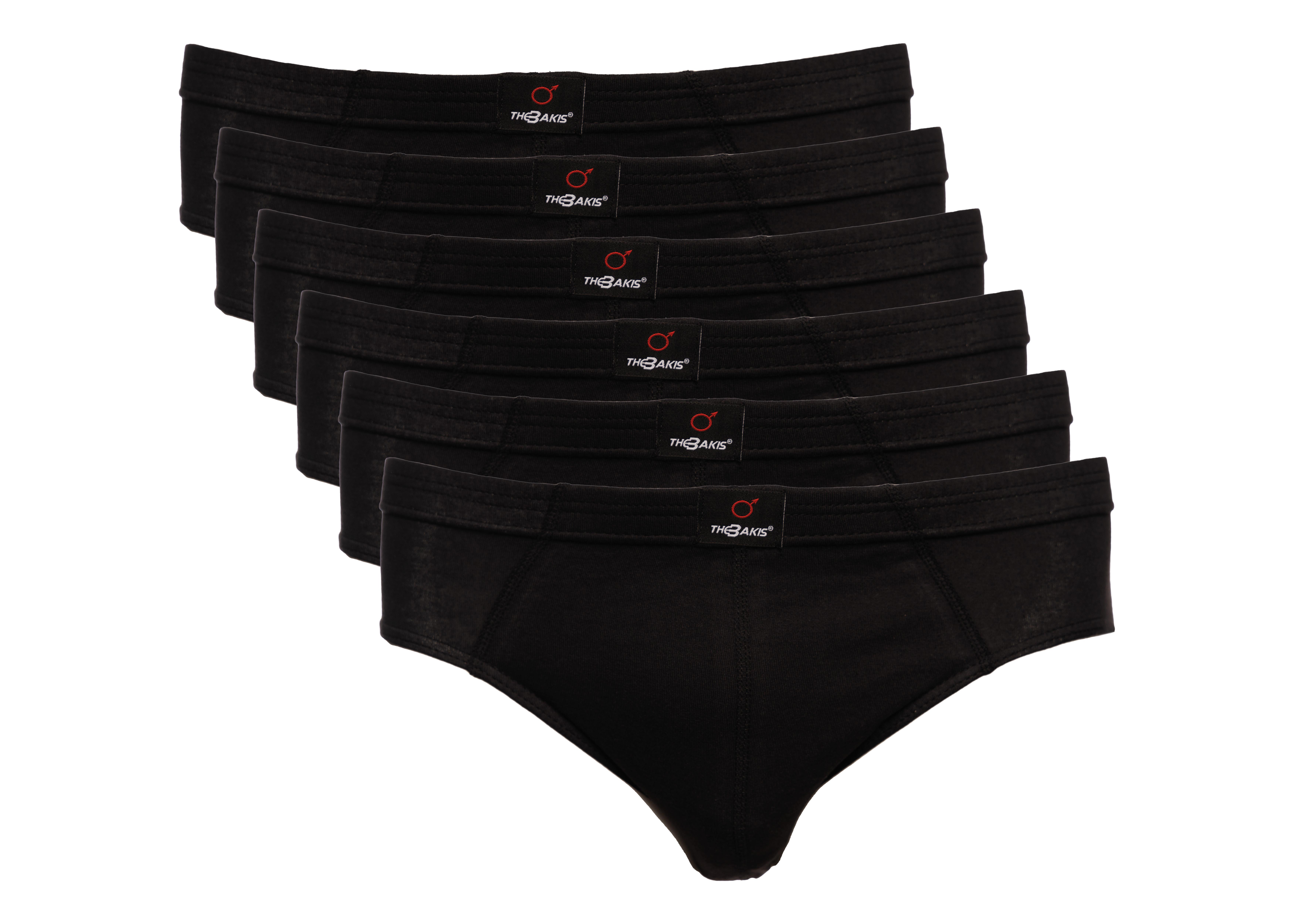 The BAKIS Herren Sportslip, 2 x 3er Pack, schwarz, Größe 5