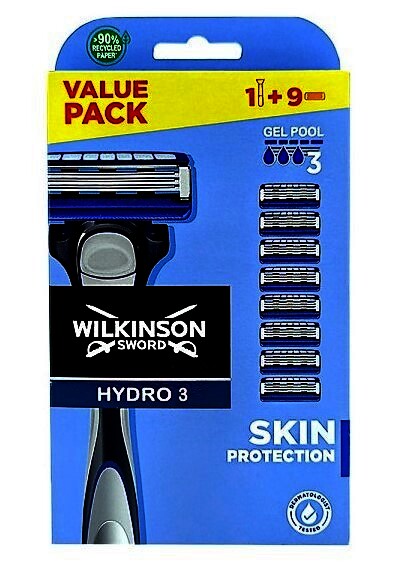 Wilkinson Hydro 3 Skin Protection Rasierer + 9 Ersatzklingen
