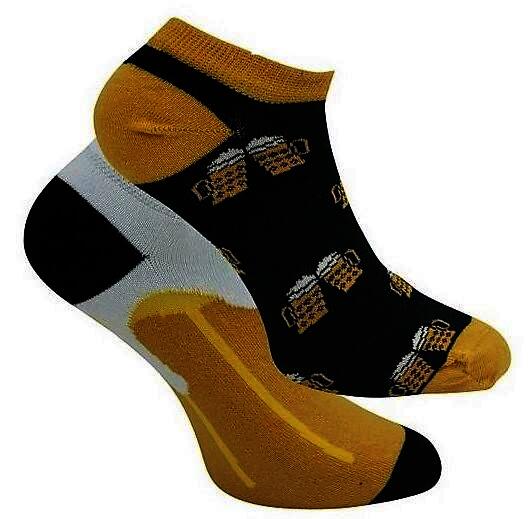 2 Paar „Socks4fun“ Sneaker-Socken mit Biermotiv, Gr. 42 - 47