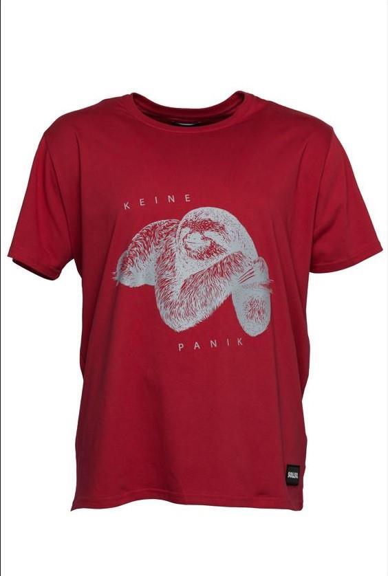 SOLLSO. T-Shirt "Keine Panik Faultier", Farbe Ginger Red, Größe L