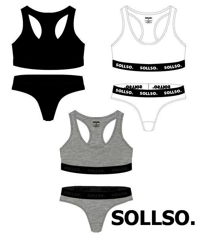 Damen Set Bustier/Tanga, Bambusviskose, Schwarz, Gr.L