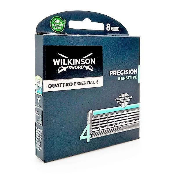 Wilkinson Sword Quattro Essentials Sensitive Rasierklingen, 8 Stück