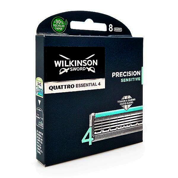 Wilkinson Sword Quattro Essentials Sensitive Rasierklingen, 8 Stück