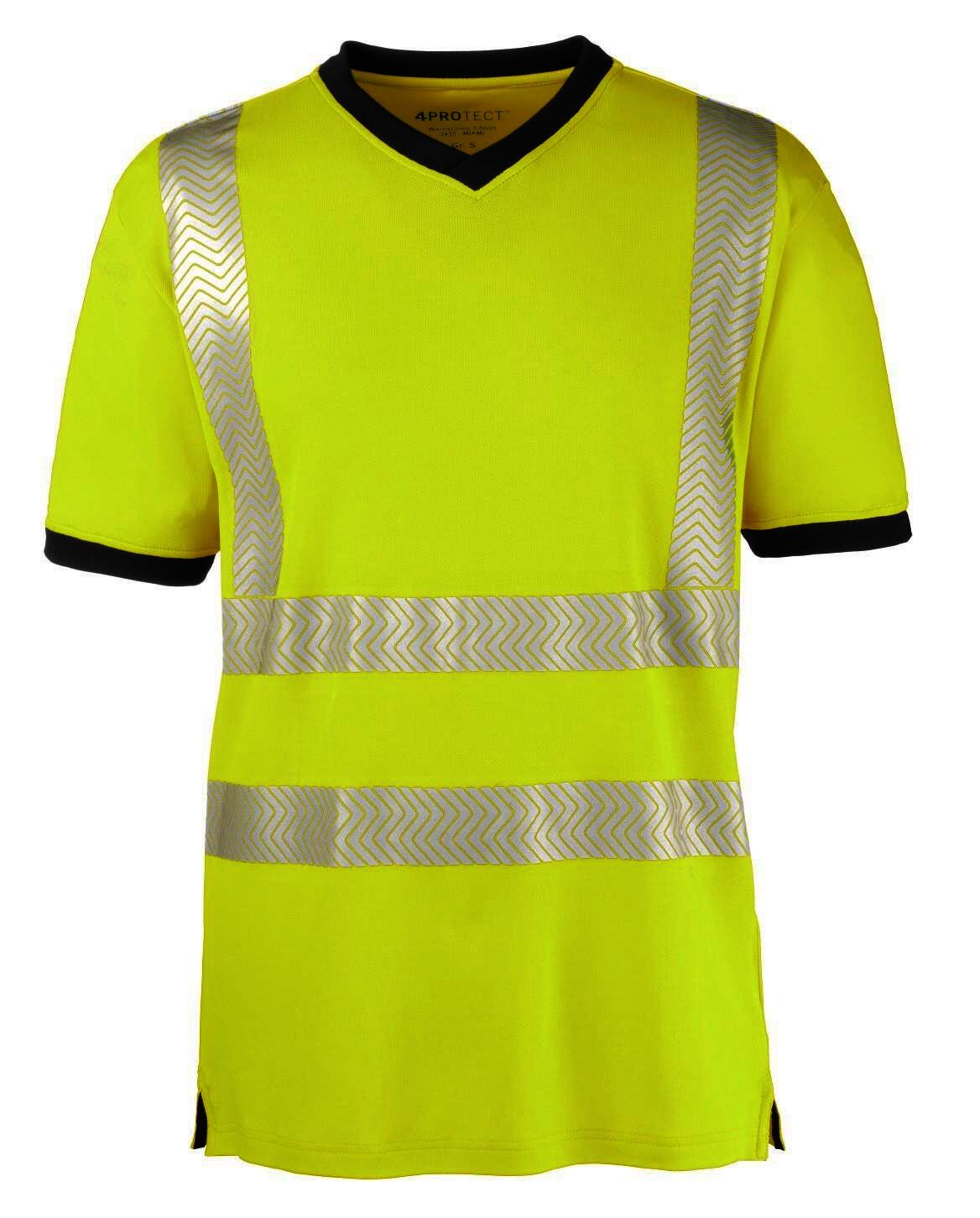 4PROTECT® Warnschutz T-Shirt mit UV-Schutz, leuchtgelb, Gr.XL