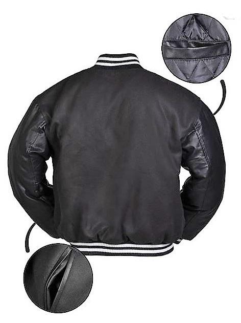 NY Baseball Jacke mit Patch, schwarz, Größe XXL