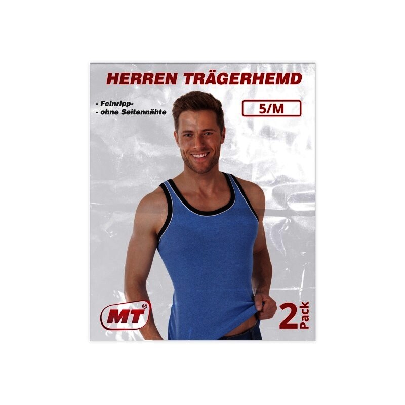 2er-Pack Herren-Unterhemd 22590, mit Paspelierung, Pack 1, Gr.7