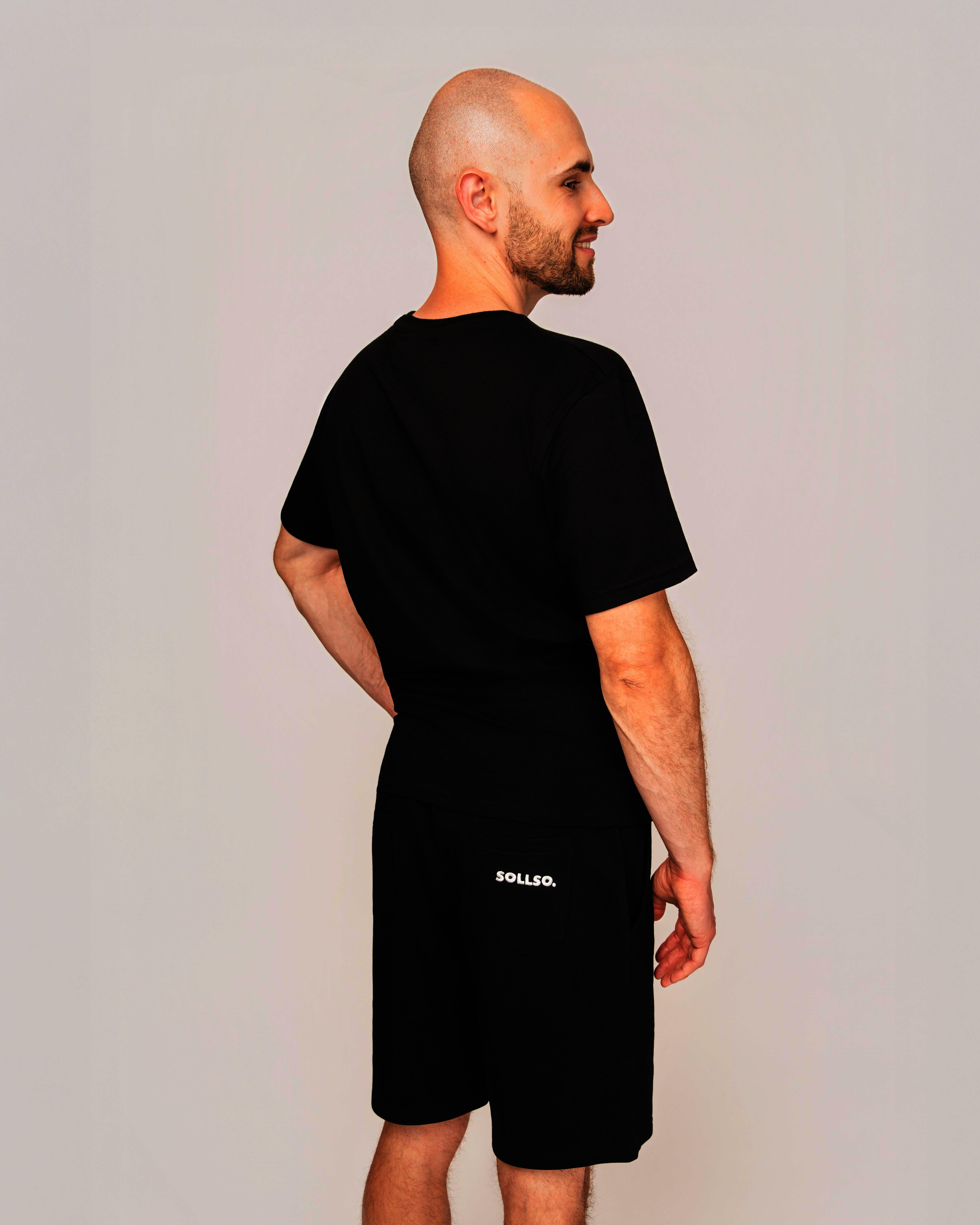 Sweatshorts „SOLLSO.“, Schwarz, Größe M