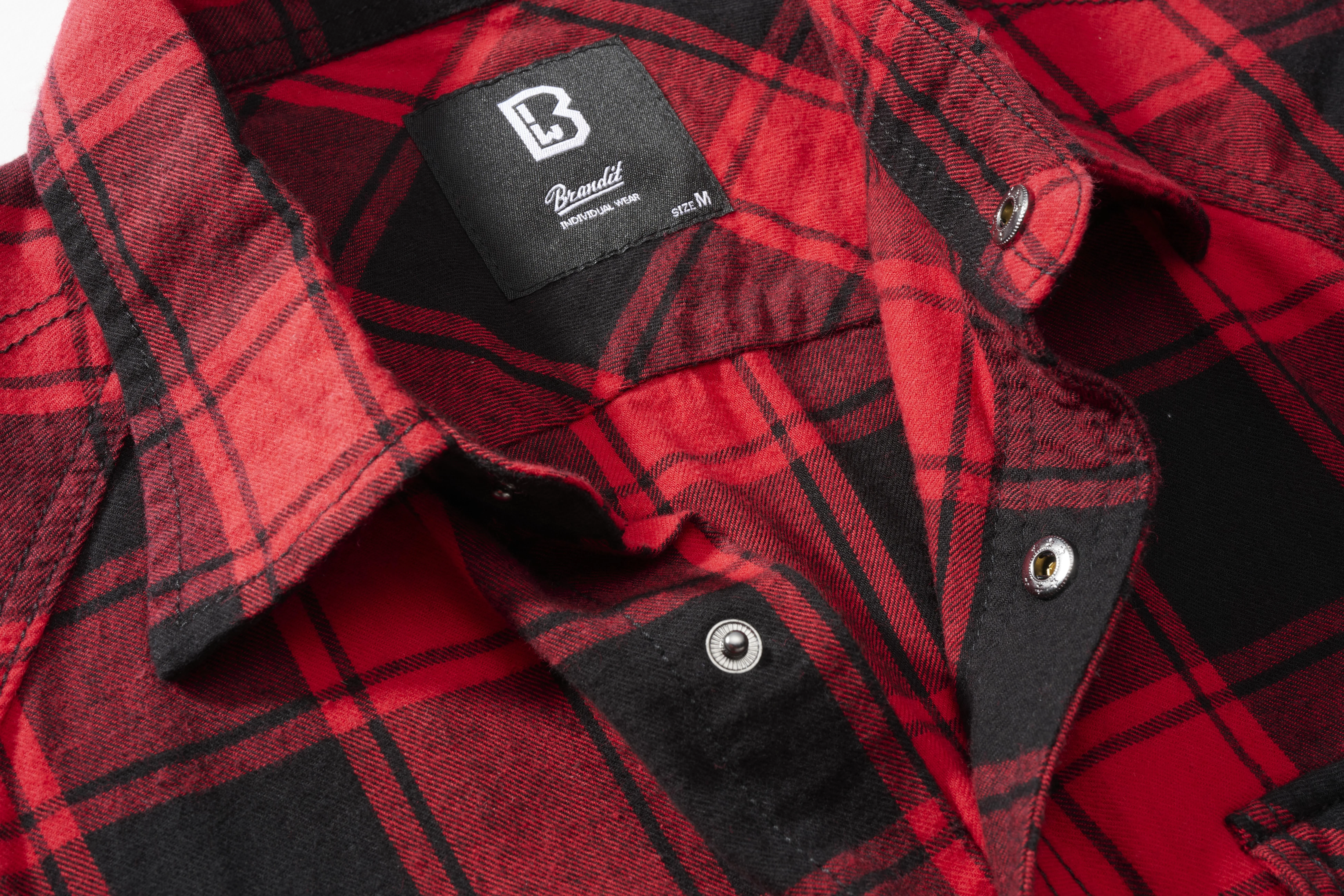 Brandit Checkshirt, Farbe rot/schwarz, Größe M
