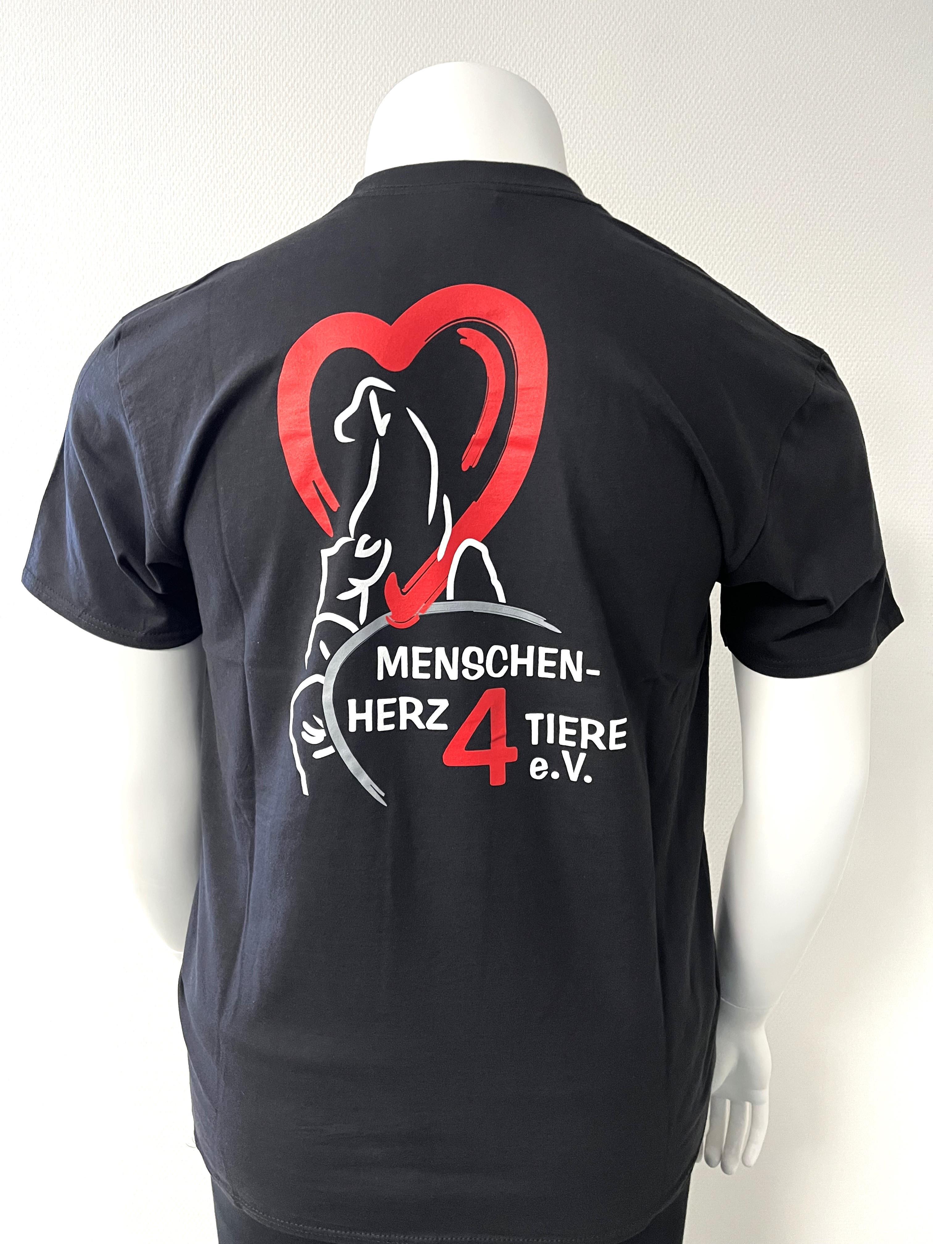 Herren T-Shirt "Menschen Herz 4 Tiere e.V." by SOLLSO., schwarz, Gr.L