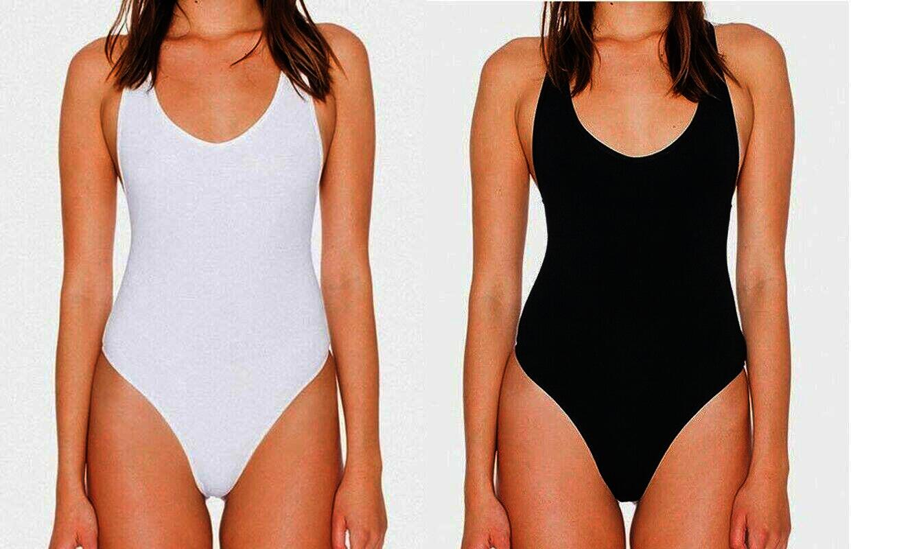 Damen String Bodysuit Thank Thong schwarz