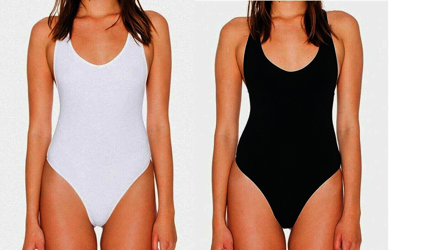 Damen String Bodysuit Thank Thong schwarz