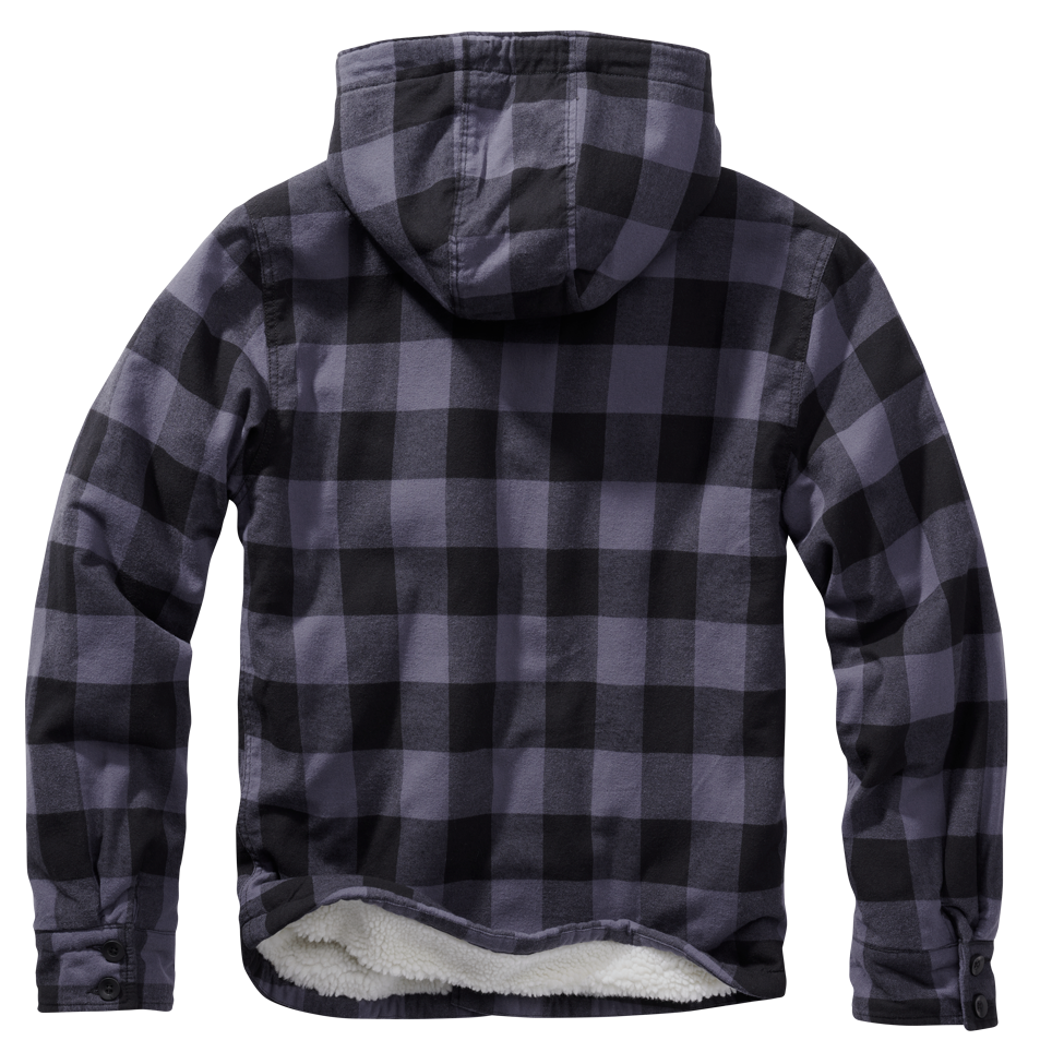 Brandit Lumberjacket hooded schwarz/grau, Größe L