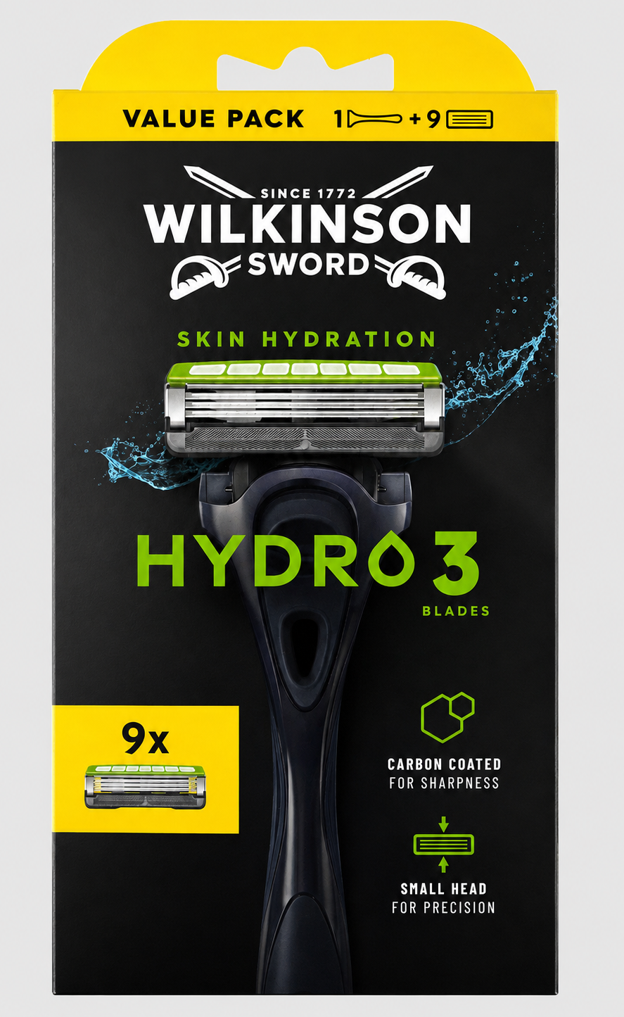 Wilkinson Hydro 3 Skin Protection Rasierer + 9 Ersatzklingen
