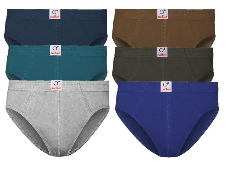 Herren Sport Slips Art.580. farbig sortiert, 2x3er-Pack, Gr.6