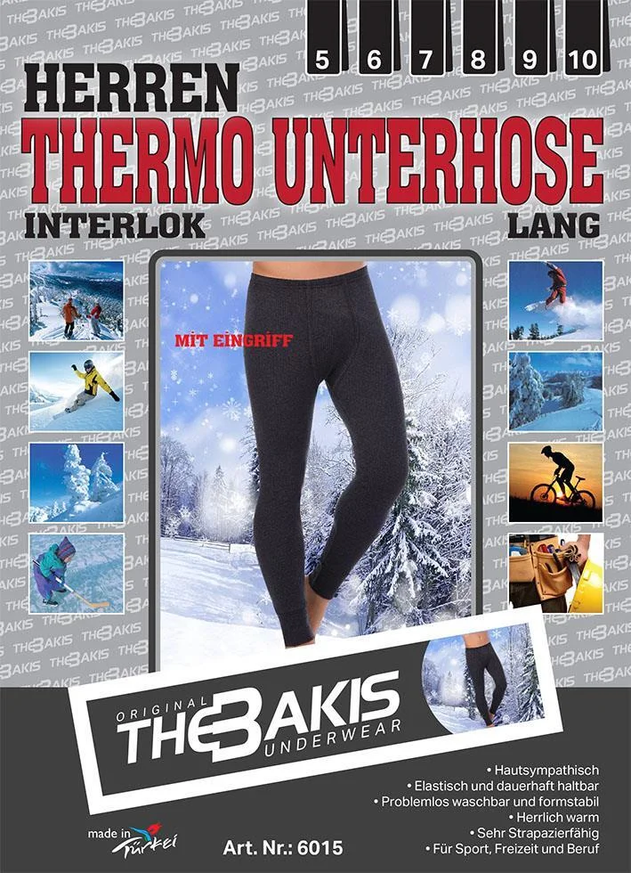 4er-Pack Herren Thermo Unterhose Lang, Interlok anthrazit, Gr.5