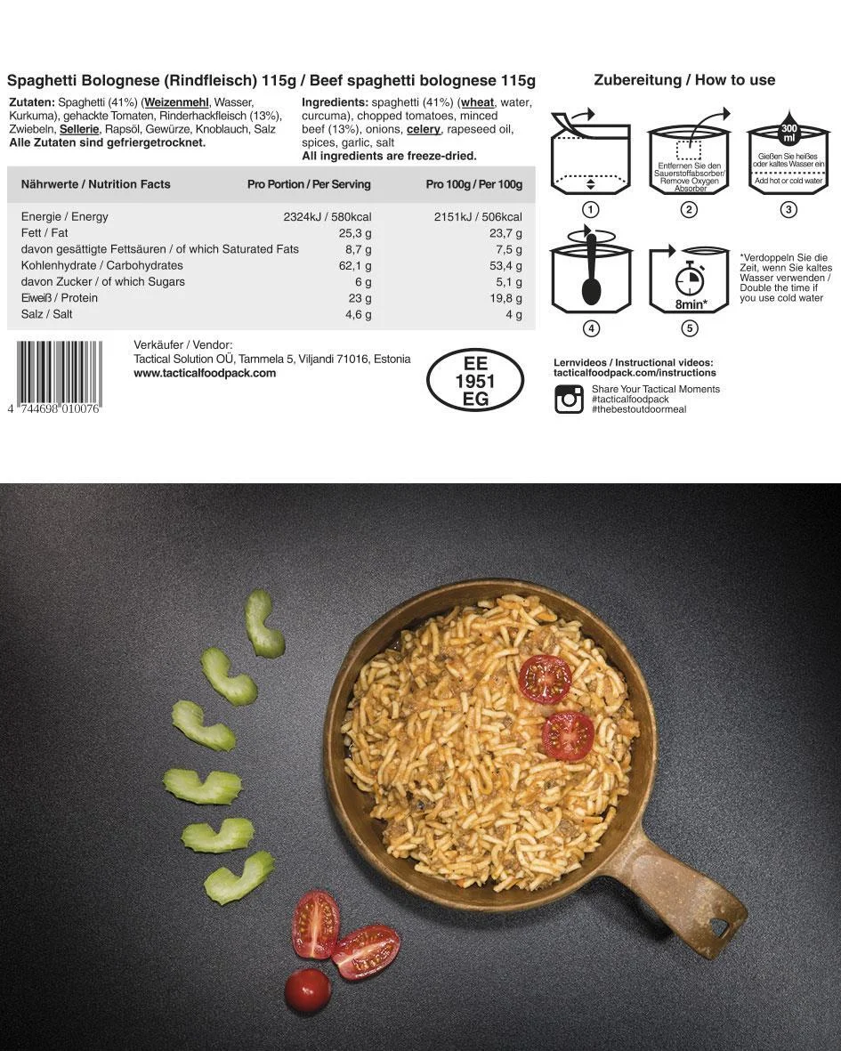 Tactical Foodpack® "Spaghetti Bolognese"