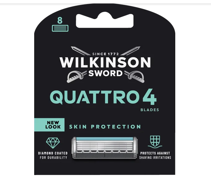 Wilkinson Sword Quattro 4 Rasierklingen, Herren, 8 Stück
