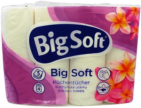 5 Packungen Big Soft Haushaltsrolle 3-lagig 4x45Blatt 25,5cm