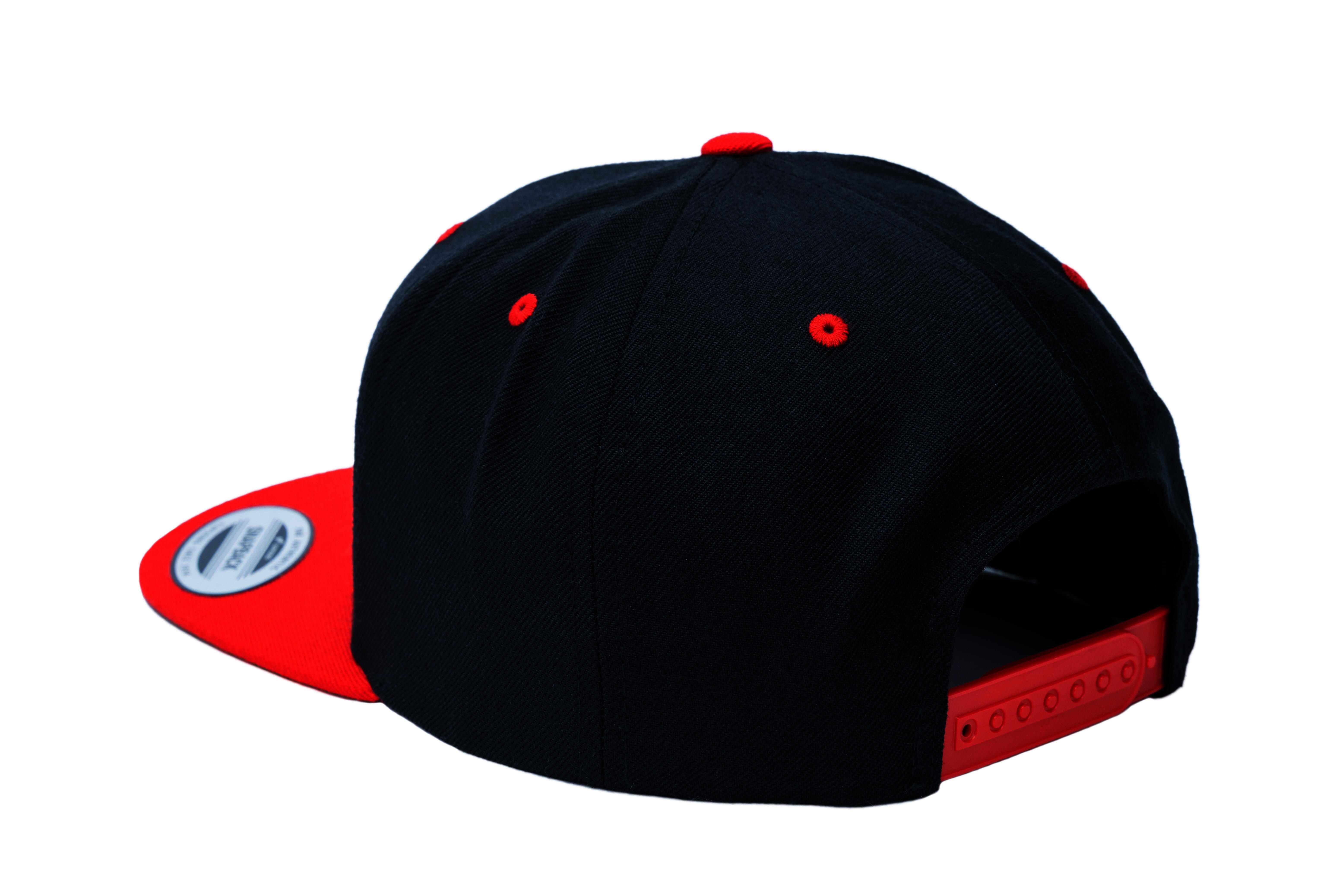 SOLLSO. Classic Snapback 2-Tone Cap, Black-Red